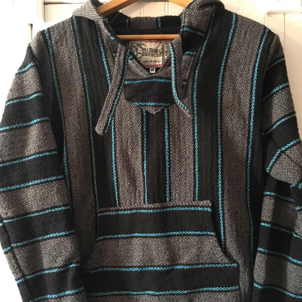 Baja-style Multicolor Striped Hoodie